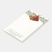 Rood- en goudkerstbellen, heilig en pijnhout post-it® notes (Schuin)