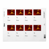Rood- en goudkerstbomen Label (Full Sheet)