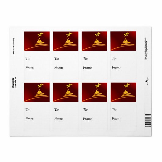 Rood- en goudkerstbomen Label (Full Sheet)