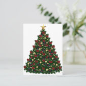 Rood- en goudkerstboom feestdagenkaart (Staand voorkant)