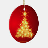 Rood- en goudkerstboom keramisch ornament (Rechts)