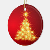Rood- en goudkerstboom keramisch ornament (Links)