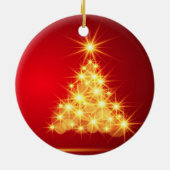 Rood- en goudkerstboom keramisch ornament (Achterkant)