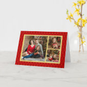 Rood- en goudkerstboomfotokaarten kaart (Gele Bloem)