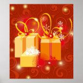 Rood- en goudkerstcadeaus poster (Voorkant)