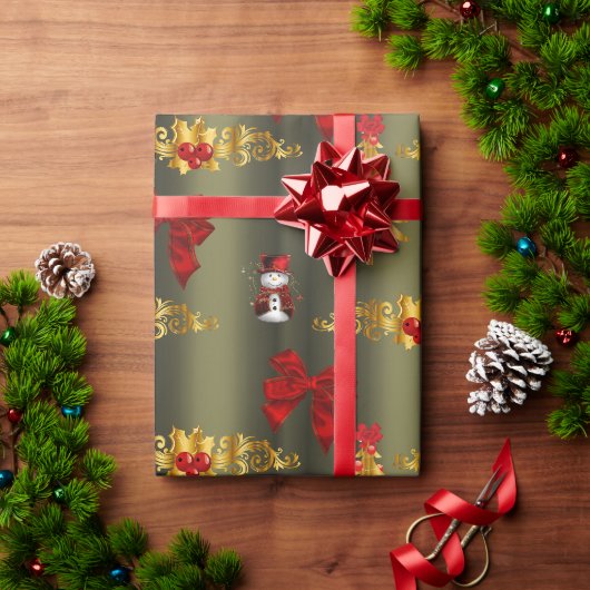 Rood- en goudkerstdecoratie cadeaupapier (Feestdagen Geschenken)