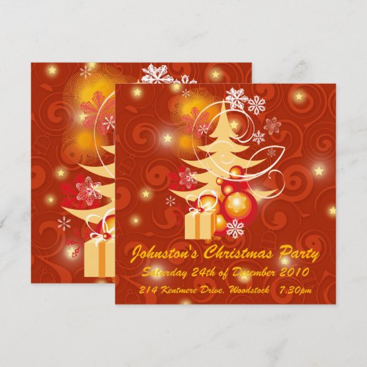 Rood- en goudkerstfeest kaart (Voorkant / Achterkant)