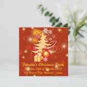 Rood- en goudkerstfeest kaart (Staand voorkant)