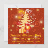 Rood- en goudkerstfeest kaart (Voorkant)