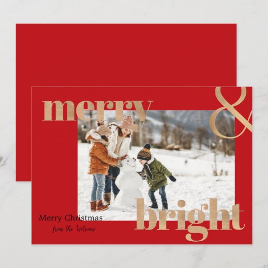 Rood- en goudkerstKaart Feestdagenkaart (Voorkant / Achterkant)