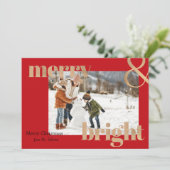 Rood- en goudkerstKaart Feestdagenkaart (Staand voorkant)