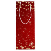 Rood- en goudkerstkerst wijn cadeautas (Achterkant)