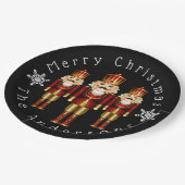 Rood- en goudkerstkrakers  papieren bordje (Gekanteld)