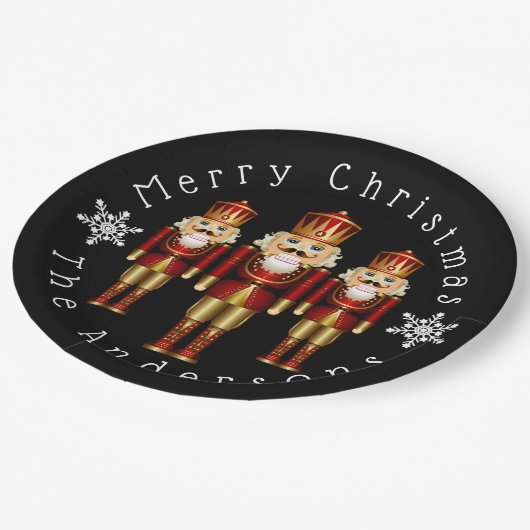 Rood- en goudkerstkrakers  papieren bordje (Gekanteld)