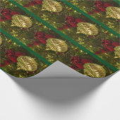 Rood- en goudkerstsieraden Gift Wrap Cadeaupapier (Hoek)