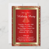 Rood- en goudkerstvakantieboom kaart (Voorkant)