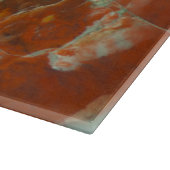 Rood en goudkleurig hout snijplank (Hoek)