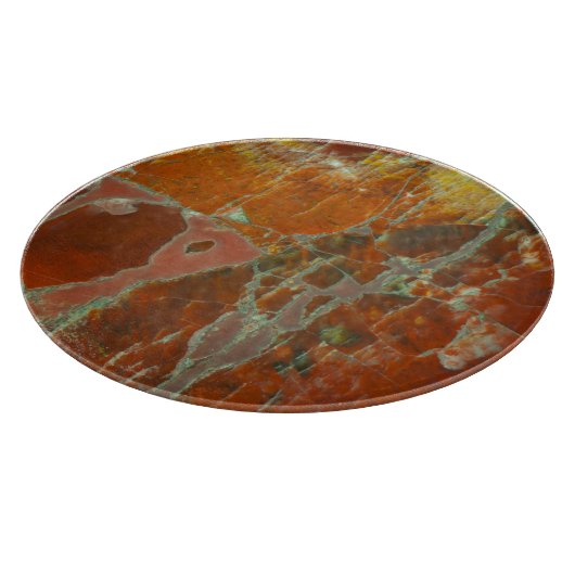 Rood en goudkleurig hout snijplank (Hoek)