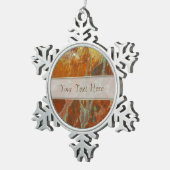 Rood en goudkleurig hout tin sneeuwvlok ornament (Rechts)