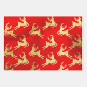 Rood en goudkoorts, kerstmis inpakpapier vel (Voorkant 2)