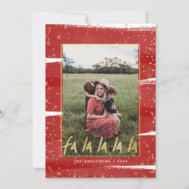 Rood- en goudkoorts La La La La La La La La La Sno Feestdagenkaart