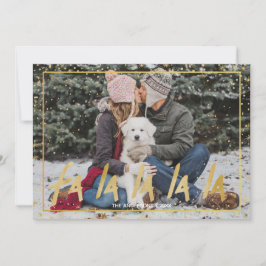 Rood- en goudkoorts La La La La La La La La La Sno Feestdagenkaart