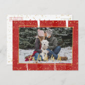 Rood- en goudkoorts La La La La La La La La Snowy- Feestdagenkaart (Voorkant / Achterkant)