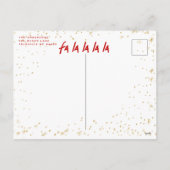 Rood- en goudkoorts La La La La La La La La Snowy- Feestdagenkaart (Achterkant)