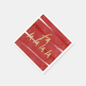 Rood- en goudkoorts La La La La La La La La Snowy- Servet (Hoek)