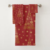 Rood- en goudlegante kerstboom bad handdoek (Insitu)