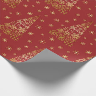 Rood- en goudlegante kerstboom cadeaupapier
