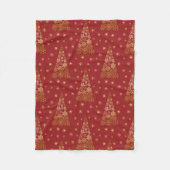 Rood- en goudlegante kerstboom fleece deken (Voorkant)
