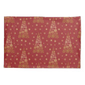 Rood- en goudlegante kerstboom kussensloop (Achterkant)