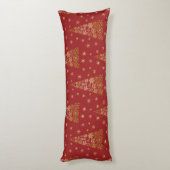 Rood- en goudlegante kerstboom lichaamskussen (Achterkant (Verticaal))