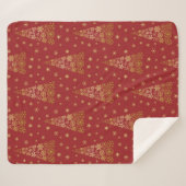 Rood- en goudlegante kerstboom sherpa deken (Voorkant (horizontaal))