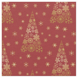 Rood- en goudlegante kerstboom stof