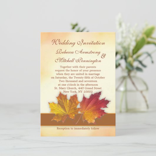 Rood- en goudmakelaarblad Weddenschap Kaart (Staand voorkant)