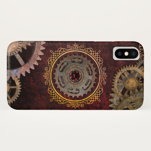 Rood en goudmakreel Case-Mate iPhone case (Achterkant (horizontaal))