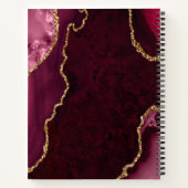 Rood- en goudmarmer-huwelijk notitieboek (Achterkant)