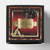 Rood en goudmetaal - 00e verjaardag | DIY-tekst Bedankdoosjes (Bovenkant)