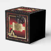 Rood en goudmetaal - 00e verjaardag | DIY-tekst Bedankdoosjes (Achterkant)