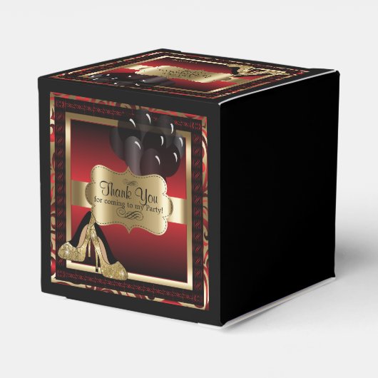 Rood en goudmetaal - 00e verjaardag | DIY-tekst Bedankdoosjes (Achterkant)