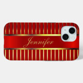 Rood- en goudmetaalstrips Case-Mate iPhone case (Achterkant (horizontaal))