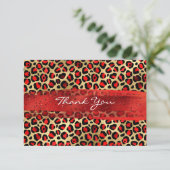 Rood en goudoliepenseel bedankkaart (Staand voorkant)