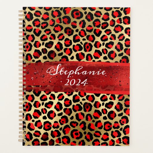 Rood en goudoliepenseel planner (Voorkant)