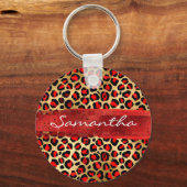Rood en goudoliepenseel sleutelhanger (Voorkant)
