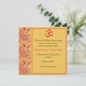 Rood- en goudpaisley Hindu-bruiloft Kaart (Staand voorkant)