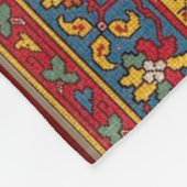 Rood- en goudperzikruik fleece deken (Hoek)