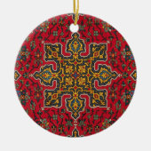 Rood- en goudperzikruik keramisch ornament (Voorkant)