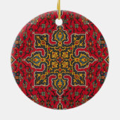 Rood- en goudperzikruik keramisch ornament (Achterkant)